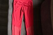 Coral Capri leggings, ruched bum, with mesh details, size 10