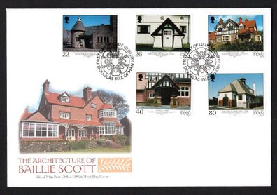 2001 Isle of Man The Architecture of Mackey Hugh Baillie Scott Commemorative Stamps First Day Cover (FDC)