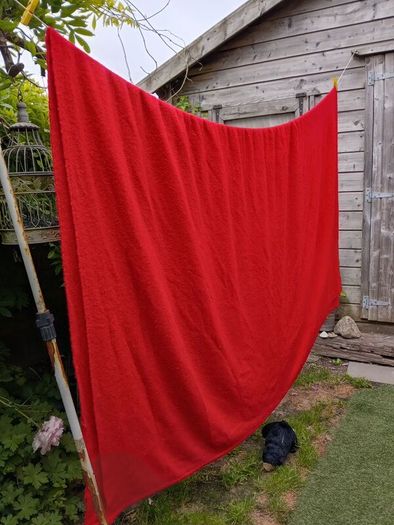 Vintage wool blanket, red woollen blanket, 100% wool