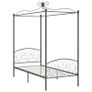 Canopy Bed Frame Grey Metal 100x200 cm Image 2