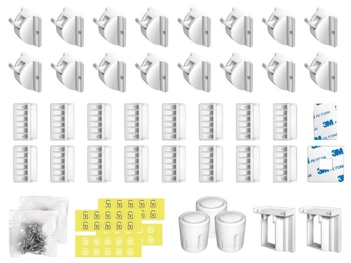 Child & Baby Safety Proof Magnetic Cupboard Locks (16 Locks & 3 Keys), Easy Install in Seconds, Invisible Child Safety Locks for Cabinets and Drawers, No Screws or Drilling (white/ black)