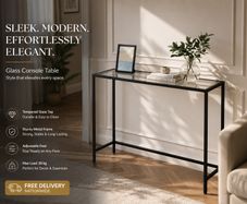 Tempered glass surface console table