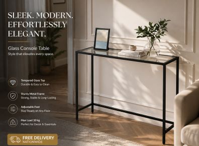Tempered glass surface console table