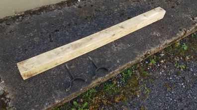 Rustic Oak Beam Mantle / Shelf with brackets