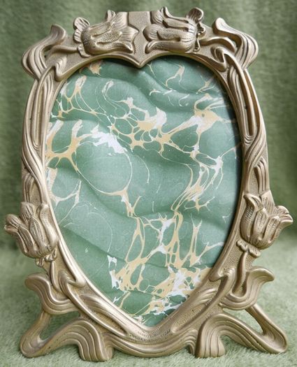 Vintage Botanical Brass Photo Frame