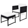 9 Piece Outdoor Dining Set with Cushions Poly Rattan Black Image 3