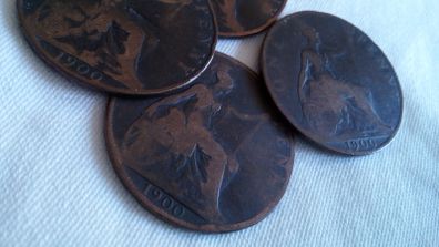 1900 Copper Pennies.