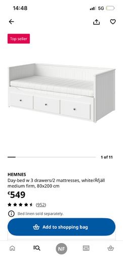 Hemnes ikea white day bed