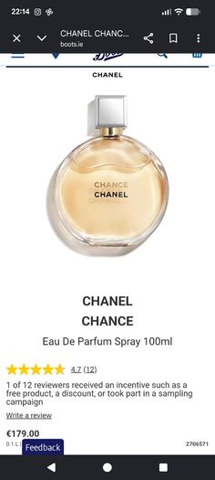 Chanel Chance 100ml Eau De Parfum