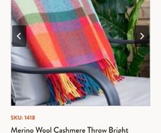 Cashmere Throw Bright Yellow, Pink and Green Check