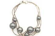 Vintage 925 Sterling Silver Pearl-Look Multistrand Bracelet