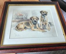 David Thompson Signed Border Terrier Limited Edition Art Print