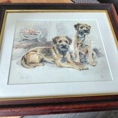 David Thompson Signed Border Terrier Limited Edition Art Print