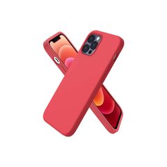 Liquid Silicone Case For iPhone 12 Pro Max Luxury Thin Soft Phone Cover New Red - FHT5IP12PMLK