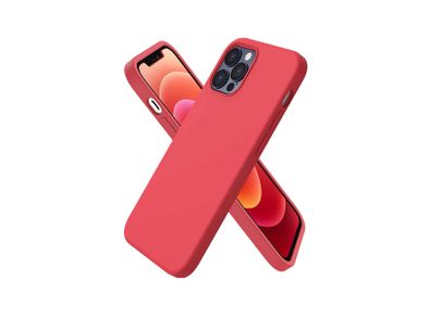 Liquid Silicone Case For iPhone 12 Pro Max Luxury Thin Soft Phone Cover New Red - FHT5IP12PMLK