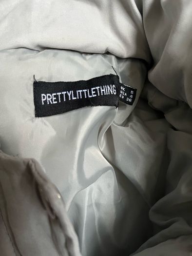 Light grey cropped puffer  jacket uk8