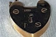 Pristine Vintage 9ct Gold Heart Padlock Charm