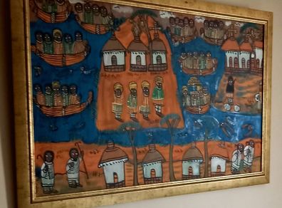 Ethiopian Art on cloth large 4ft Length