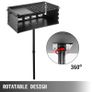 25x17 Inch Inch Charcoal Grill Heavy Duty BBQ Single Post w/ Cooking Grate 360 Adjustable Park-Style Camping Outdoor Image 6