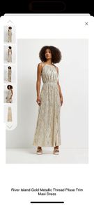 River Island Metallic Gold Dress Size 6