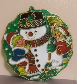 Vintage Acrylic Snowman hanging
