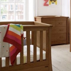 Mamas and Papas Ocean Cotbed + Chest of Drawers / Changing Unit - Solid Wood