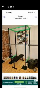 squat rack/bench rack with chin up bar