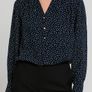 M&S Navy White Dot Blouse Size 38 or 10 UK Image 2