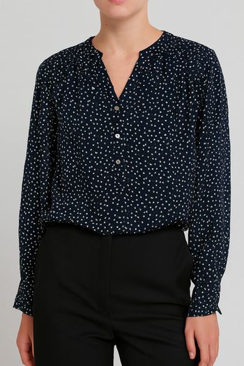 M&S Navy White Dot Blouse Size 38 or 10 UK