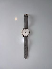 Rosefield rose gold watch with grey strap