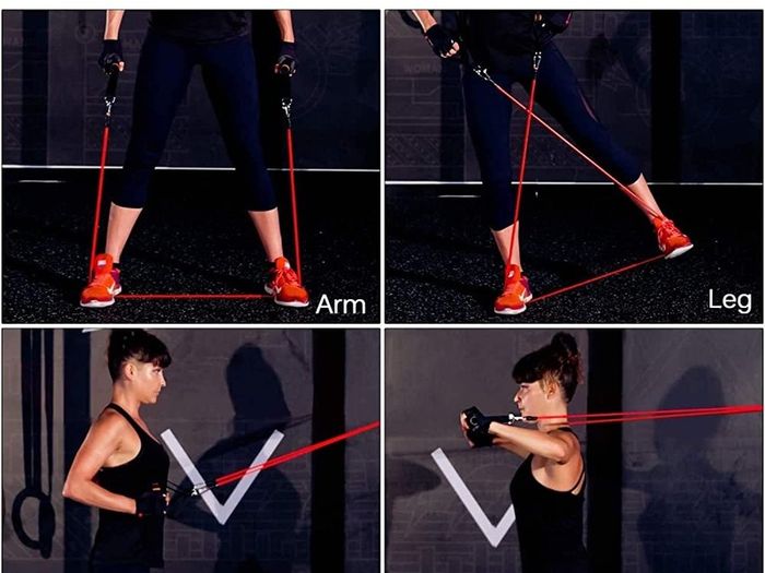 Resistance Bands Set 5pcs with Handle Strength Exercise Resistance Band Training Fitness Tubes Tension Bands Workout Gym Equipment Men and Women for Home Use Physical Training Cable (FREE POSTAGE)
