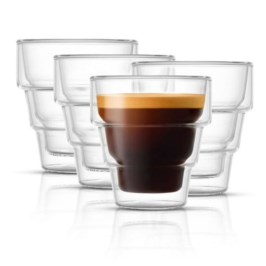 JoyJolt Pila Double Wall Espresso Glasses 90 ml - Set of 4