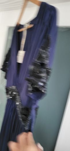 Temperley London Navy Silk Embellished Sz 12UK - Rrp 950