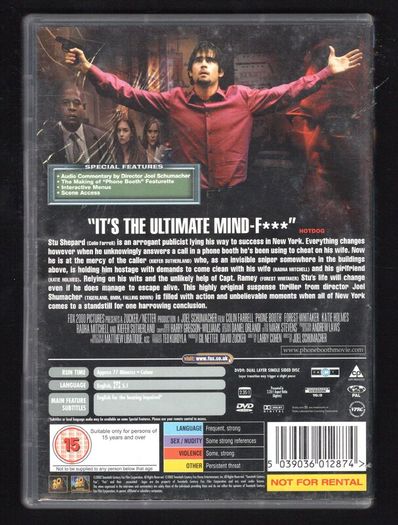 Phonebooth starring Colin Farrell, Forest Whitaker and Kiefer Sutherland