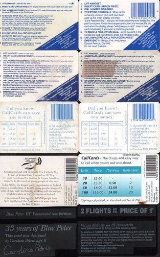Ireland & United Kingdom Call cards. Bundle of 10 callcards that have some element of damage. Offering for free if anyone interested before disposing off.