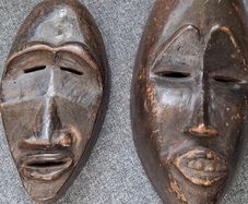 Pair of Vintage Tribal Masks