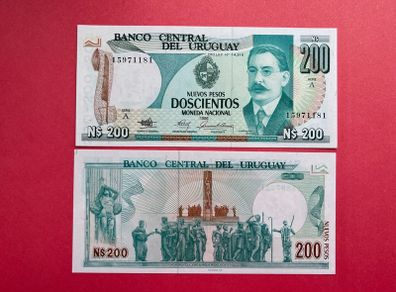 Uruguay. 200 Pesos  1986. Pick  66a   ( Uncirculated )