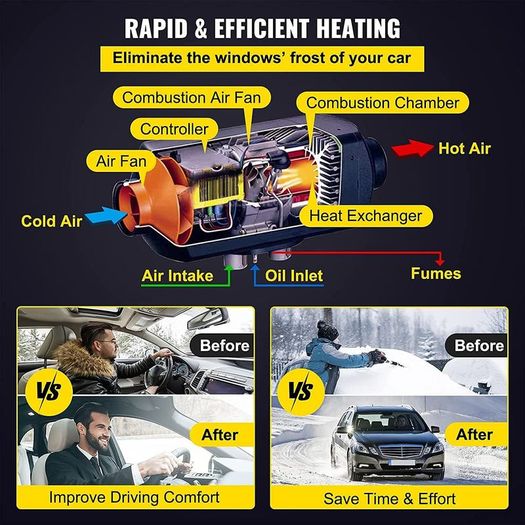 12V 5KW Air Diesel Air Heater Auxiliary Heater LCD 5000W