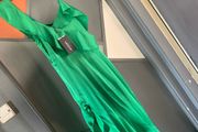 PLT satin green summer dress with drophem size 10