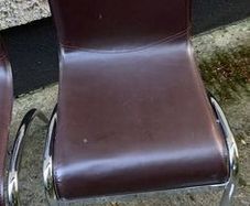 2 brown Leatherette chairs - well below half price
