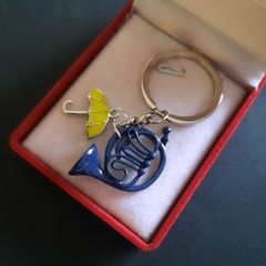 How I Met Your Mother Keyring Keychain | Blue French Horn & Yellow Umbrella