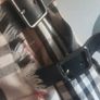 Burberry Nova Check Plaid Wool Leather Belt Skirt Image 3
