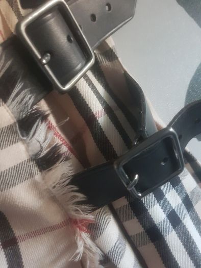 Burberry Nova Check Plaid Wool Leather Belt Skirt
