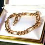 Vintage 9ct Gold Figaro Bracelet Image 9