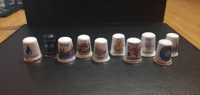 Assortment of Fine Bone China Thimbles British Cities & An Odd Country or 2