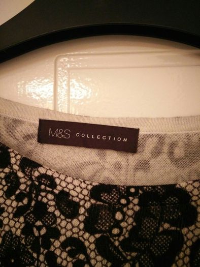 Marks and Spencers Black Floral Design Jumper dress