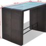 13-Piece Poly Rattan Bar Set Table and 6 Bar Stools Garden Furniture Brown / Black Image 3