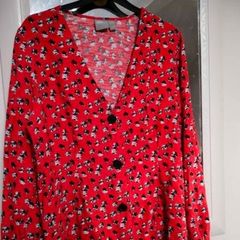Ladies cotton Asos red shirt with lovely design