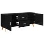 Sideboard Black 160x40x70 cm MDF Image 2