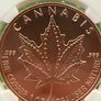 1avdp oz Fine 999 Copper Bullion Cannabis Round. Image 2